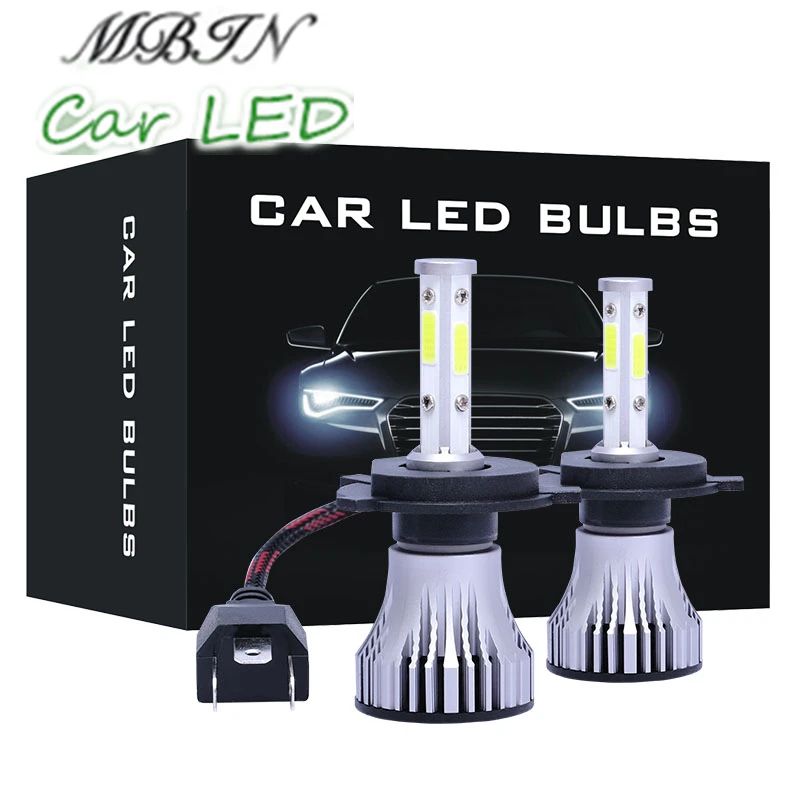 Mx15 4 COB lights h4 led car headlight kit hi/lo beam 16000LM 72W 6500K lamp IP68 waterproof front fog bulb factory price