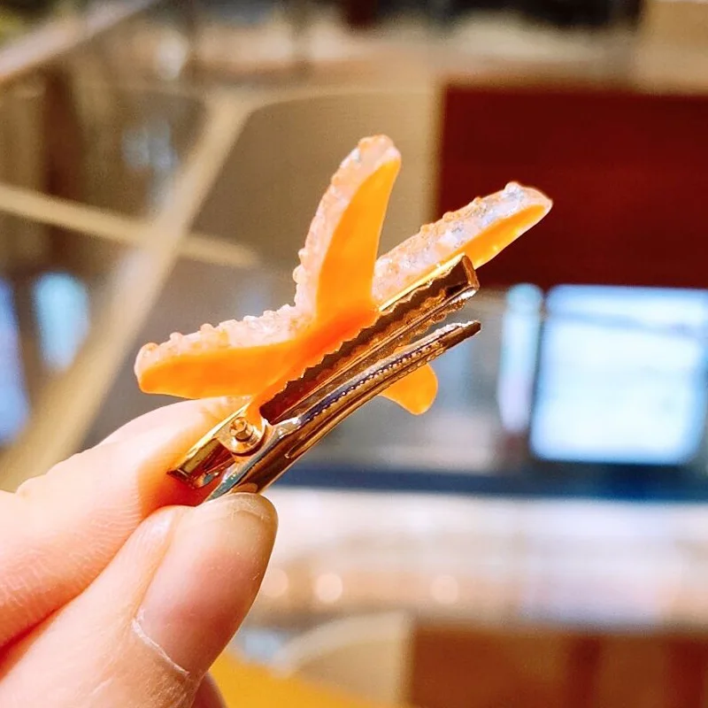 Стильная акриловая заколка для волос милая со звездами однотонная резиновая