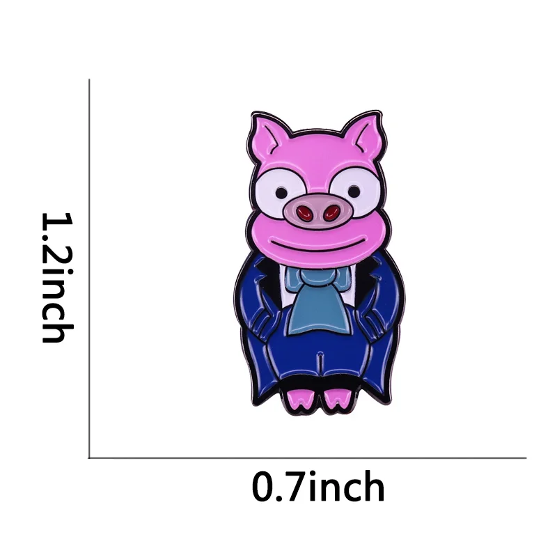 Эмалированная заколка с изображением свинки Гомера Лизы жениха невесты милые