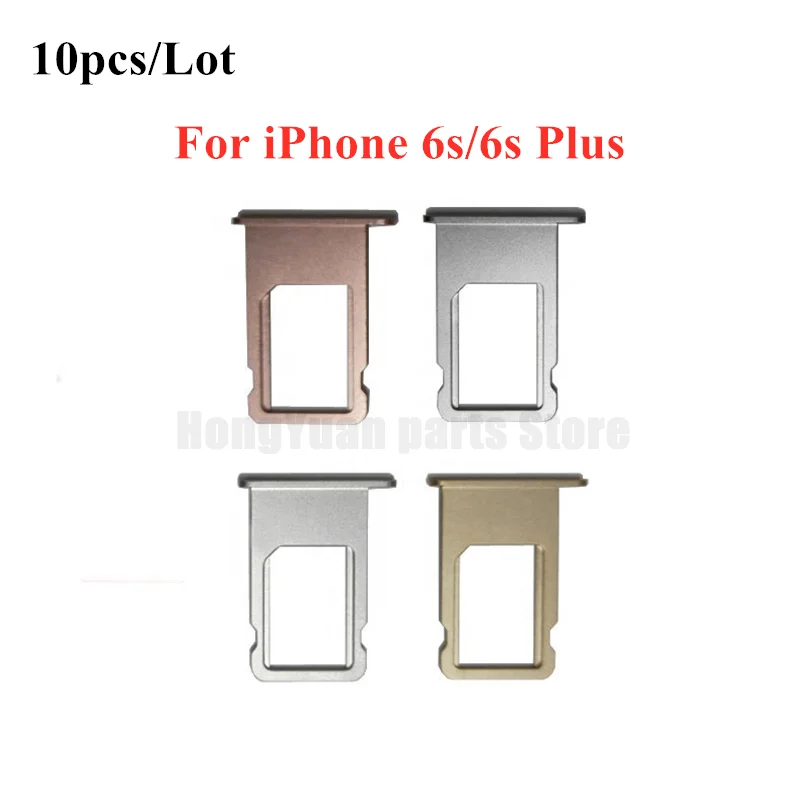 10pcs mobile phone sim card tray slot holder for iphone 6 6s plus sim card adapter replacement parts free global shipping