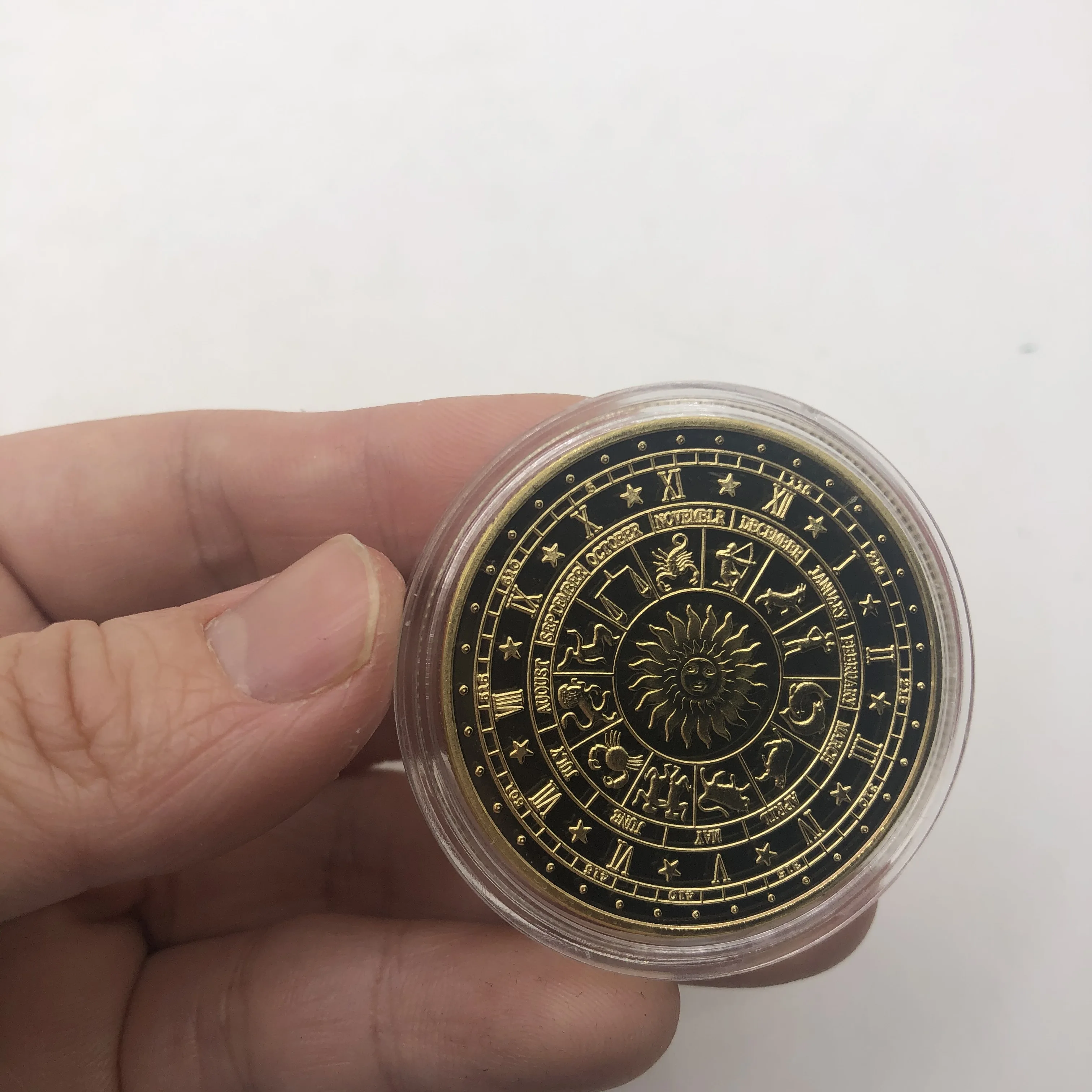 KL Twelve созвездия зодиака позолоченные Коллекционные монеты оригинальные набор