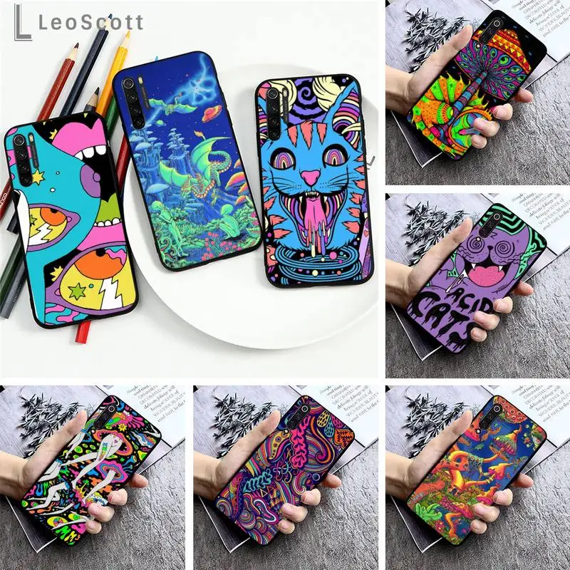 

Colourful Psychedelic Trippy Phone Case For Xiaomi Redmi note 7 8 9 pro 8T 9S Mi Note 10 Lite pro