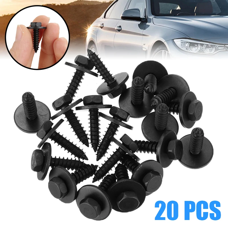 

Durable 20pcs Metal Chassis Screws Hex Self Tapping Car Underbody Screws Kit for BMW Chassis Accessories