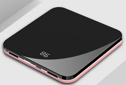 Rose wireless Lantro JS 10000 мАч Мини банк питания цифровой дисплей зарядное устройство Внешний аккумулятор для iPhone samsung huawei Xiaomi беспроводной D72 - Цвет: Rose wireless
