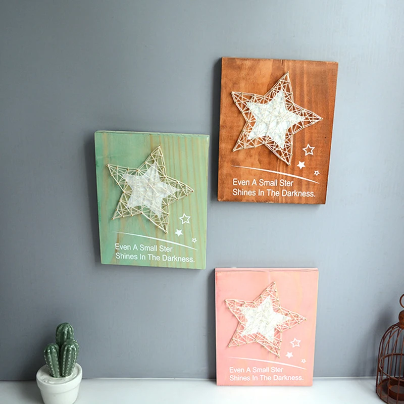 INS деревянное украшение для стены планка живопись Гостиная Спальня Детские