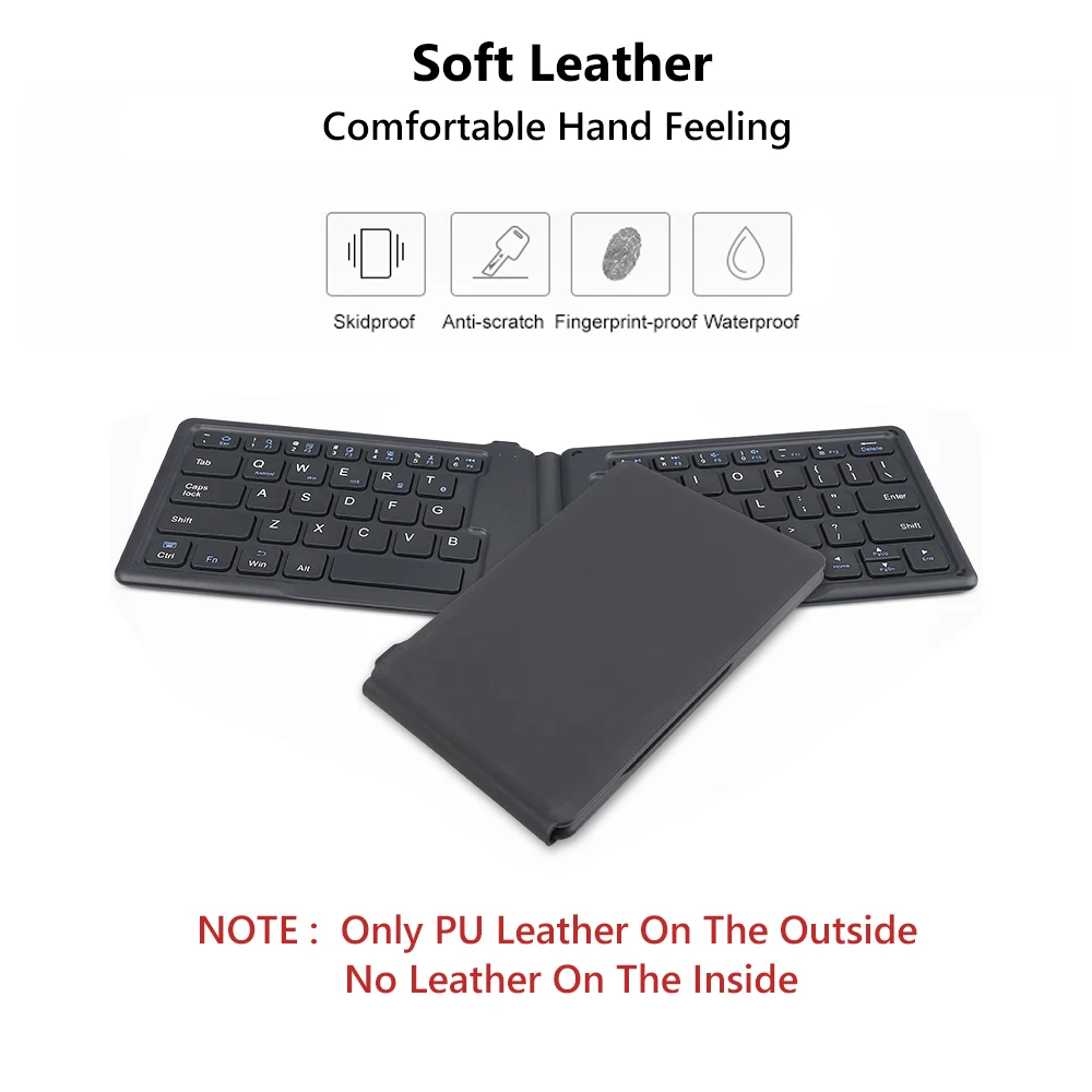 avatto a20 portable leather folding mini bluetooth keyboard foldable wireless keypad for iphoneandroid phonetabletipadpc free global shipping