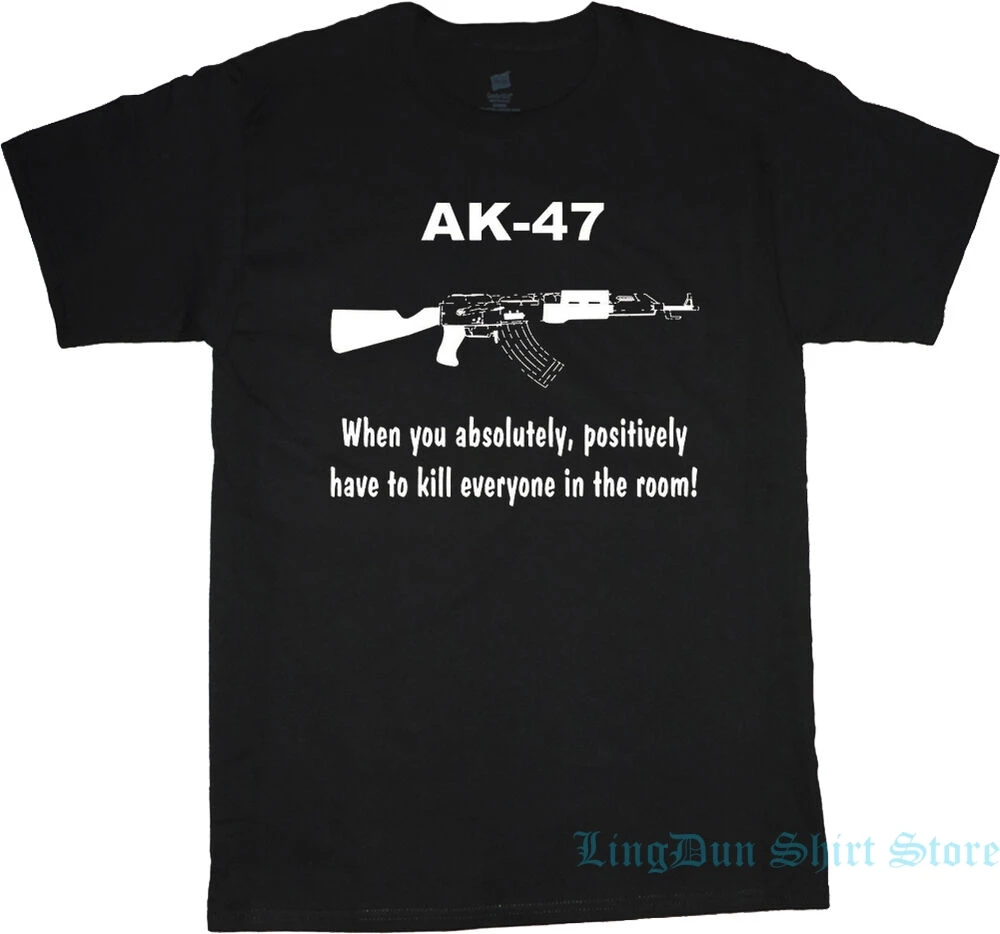 AK-47 забавная футболка с надписью 2-я модификация Мужская женские топы футболки 100%