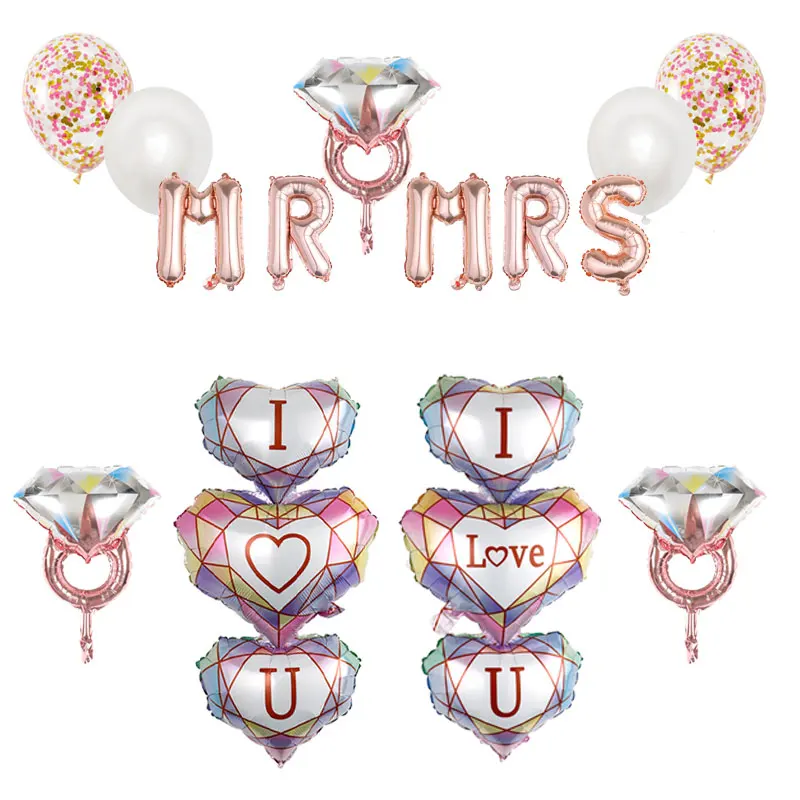 I Love You Balloons Inflatable Foil Balloon Adult Wedding Valentine's Day Decorations Helium Balloon Rose Gold Globos Supplies
