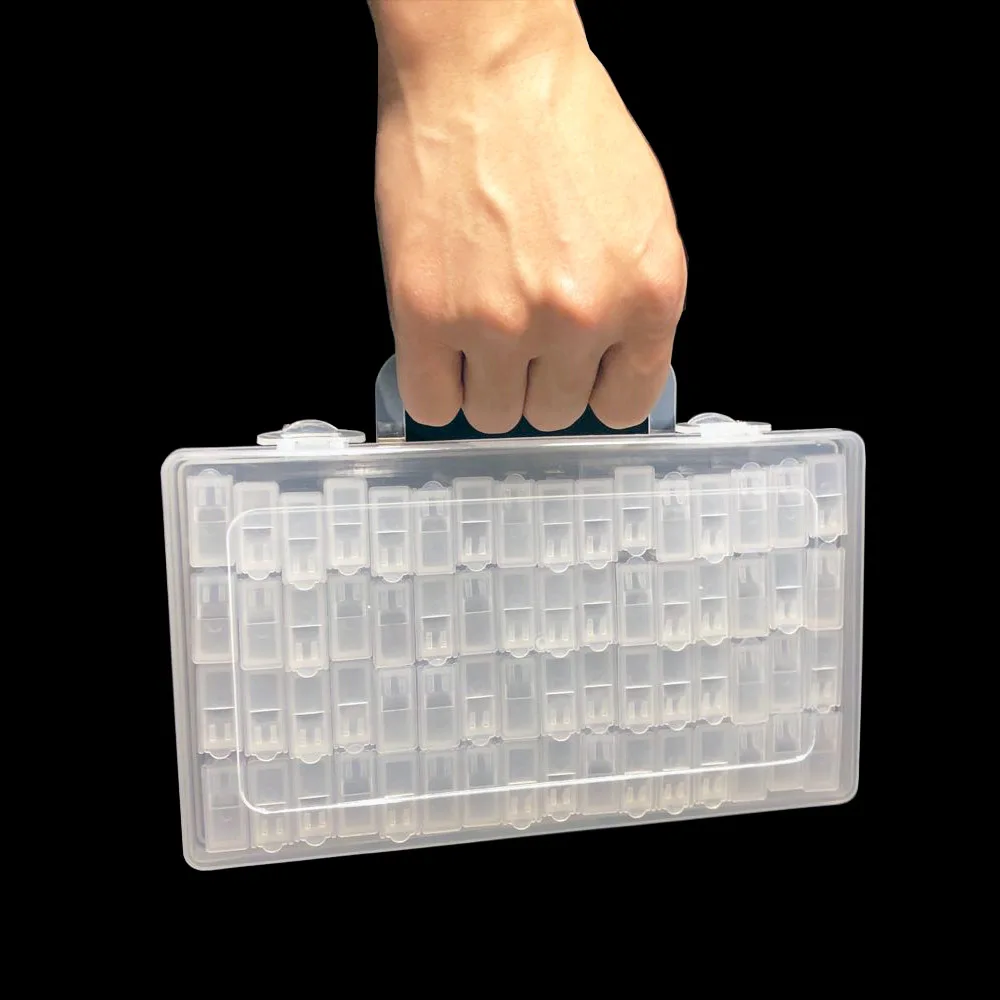 New 64pcs Bottles Plastic Diamond Painting Accessories Container Storage Box Diamant Painting Holder Daimond painting Box