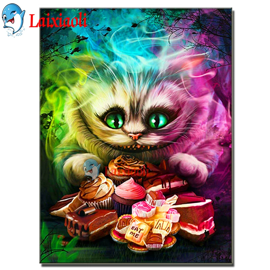 

Алмазная вышивка «Кот, конфеты, фантазия», мультяшная мозаика