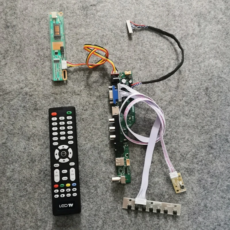

VGA + AV + USB DIY Kit 1024*768 универсальная фотопанель подходит для L133X2/L133X3/D091201/D291207 монитор экрана 1-CCFL 20-контактный LVDS