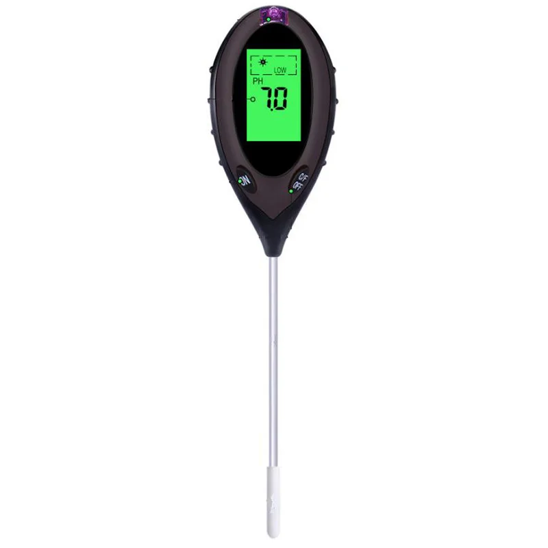 

Professional Soil PH Meter 4 in 1 Soil Temperature Solar Moisture PH Meter Tester for Garden Plants Flowers LCD Display