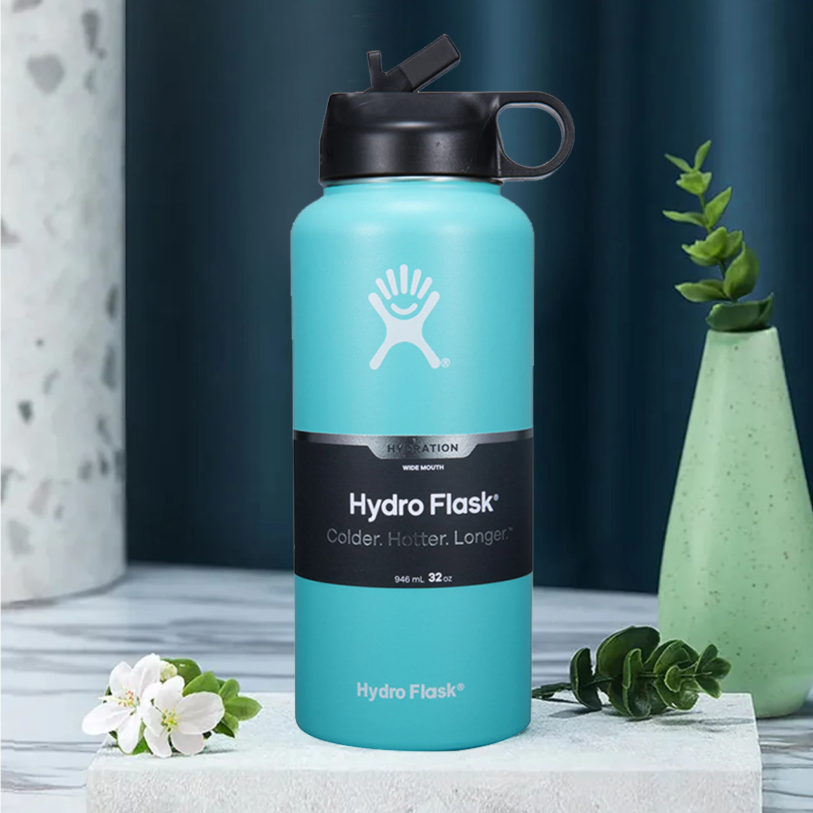 

Изолированная чашка для воды, трубочка для сохранения тепла, стильный чайник, уличные градиентные трубочки из нержавеющей стали для пеших п...