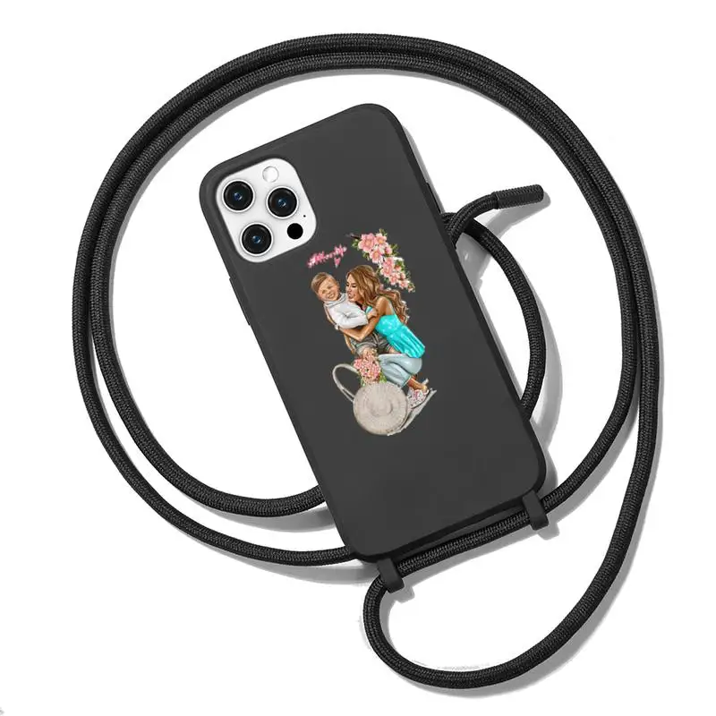 

Mom and baby Phone Case Necklace Lanyard for iPhone 12 11 8 7 se 2020 mini pro X XS XR MAX Plus
