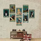 Шикарный кофейный Черный кот металлический Железный жестяной знак для бистро ресторана бара кухни фуккейков плакат художественный Настенный декор рекламный щит