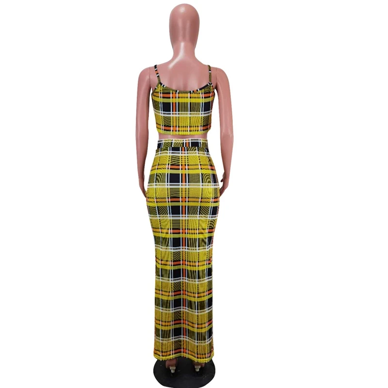 

ZOOEFFBB Fashion Fall Two Piece Plaid Skirt Set Crop Tops+skirts Sexy Birthday Outfits for Women Clothes Lounge Wear Streetwear