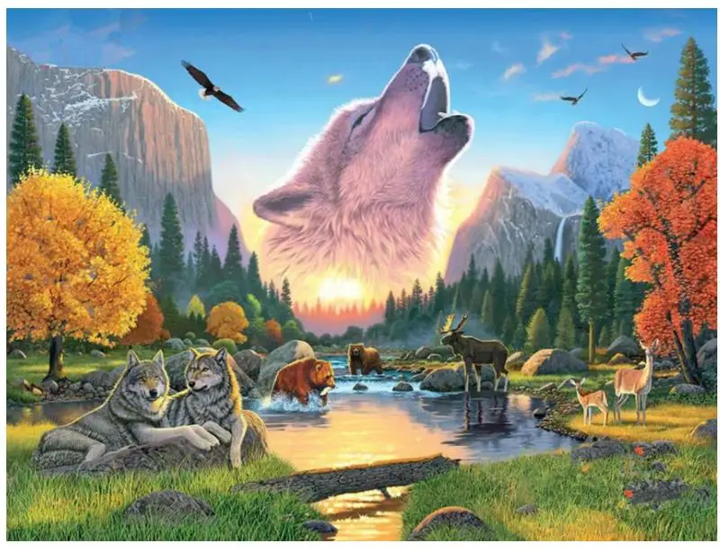 Животные Алмазная Картина Вышивка крестом Волк полная дрель daimond вышивка подарок