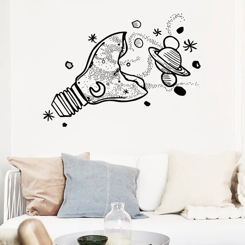 

Creative Light Bulb Wall Stickers Room Decoration Teenager Aesthetic Posters Self-adhesive Wallpaper Modern Home Decor Decals
