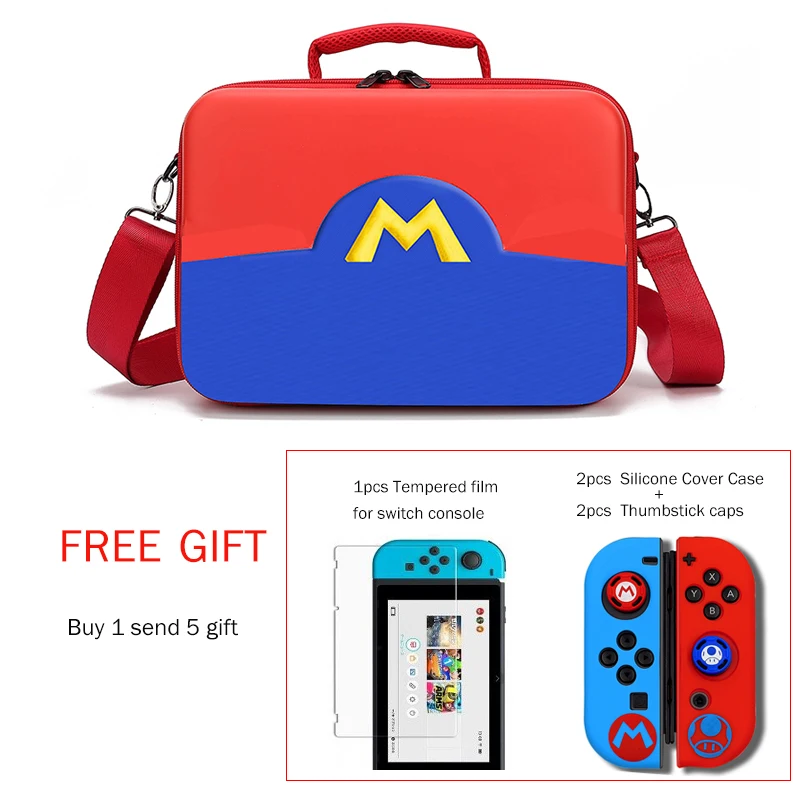 Жесткий чехол EVA с большой сумкой совместимый контроллером Nintendo Switch-подходит для