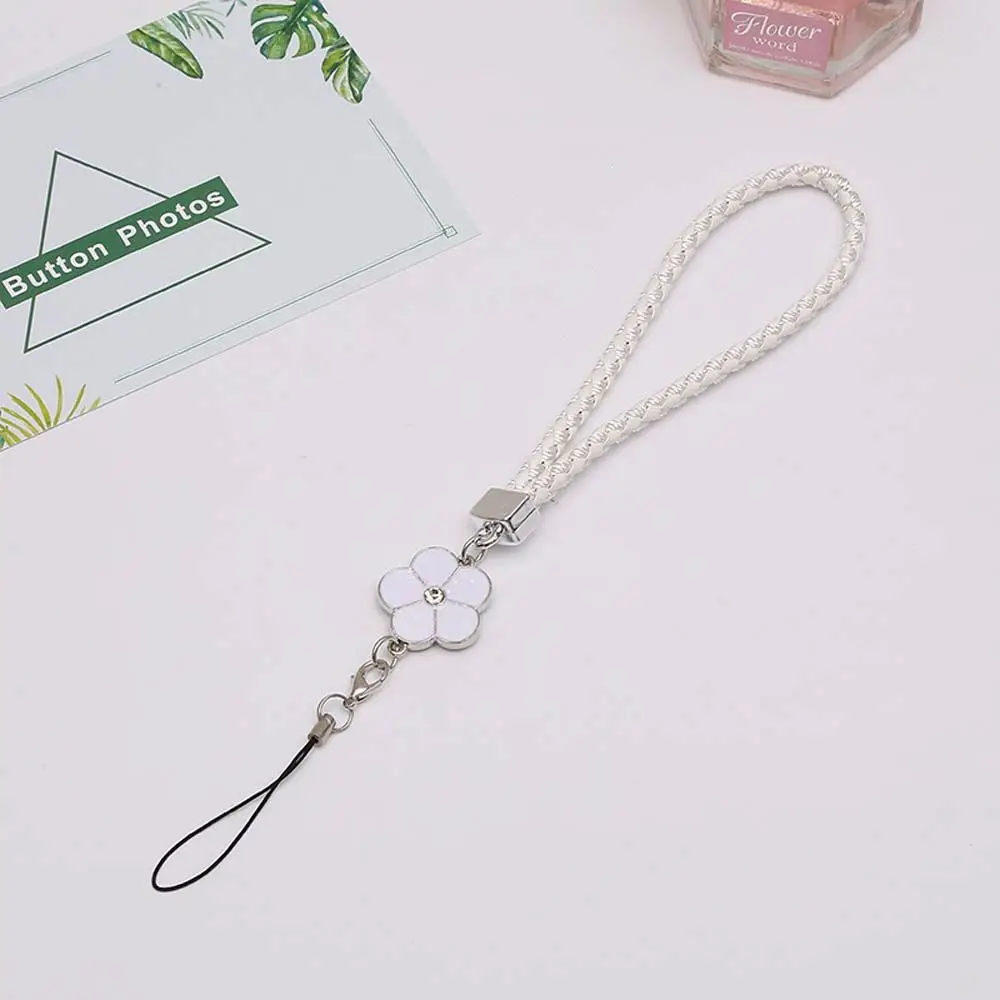 wrist anti lost hanging cord pu leather rope flower mobile phone strap cell phone lanyard mobile phone lanyard keychain free global shipping