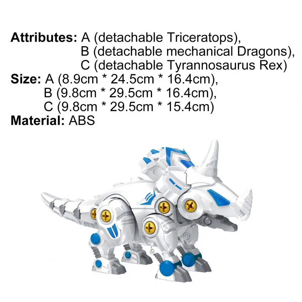 

Creative DIY Handmade Detachable Dinosaur Engineering Toy Multiplayer Game ABS Construction Model Toy for Kids