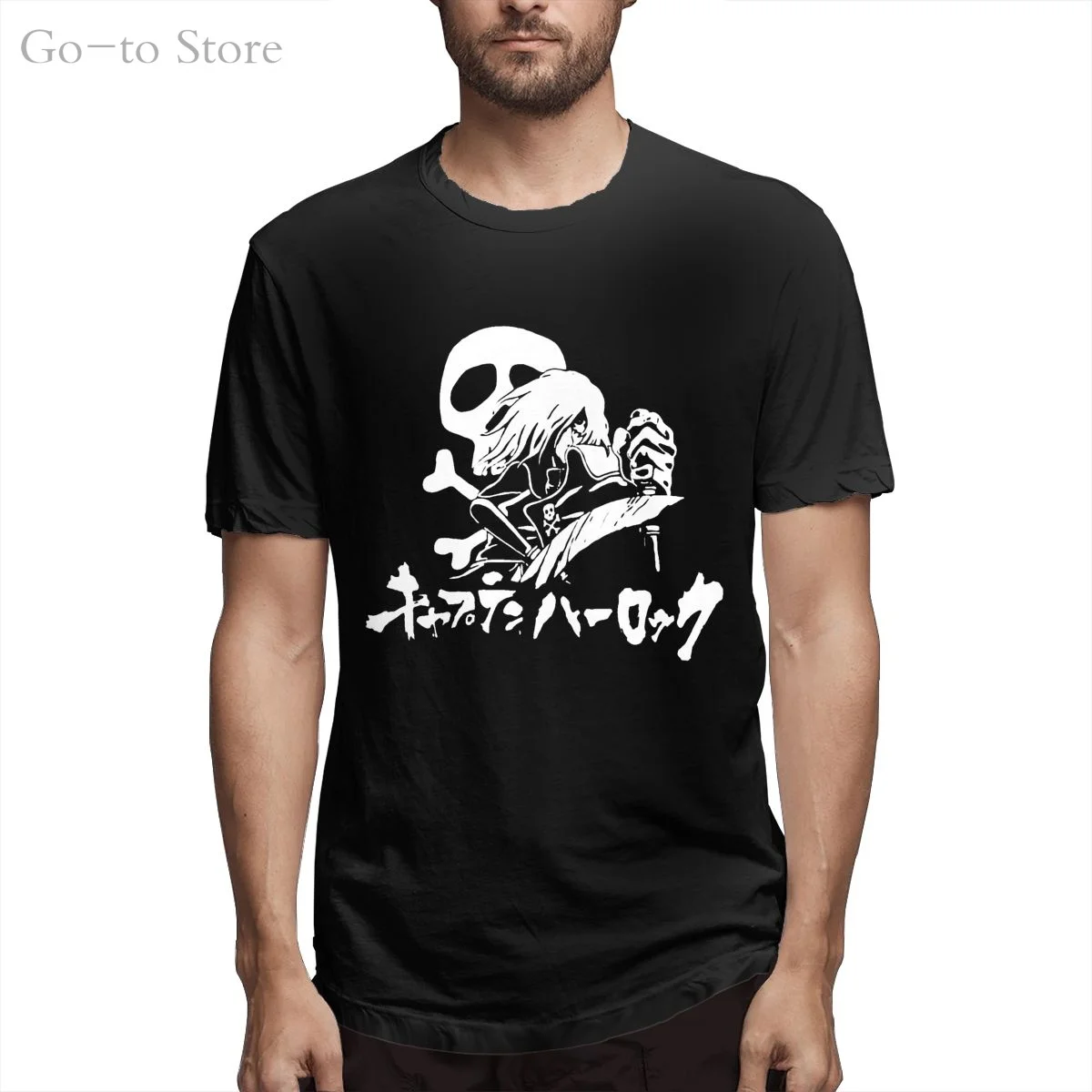 

Men T-Shirts Harlock Space Pirate Skull Cool Pure Cotton.