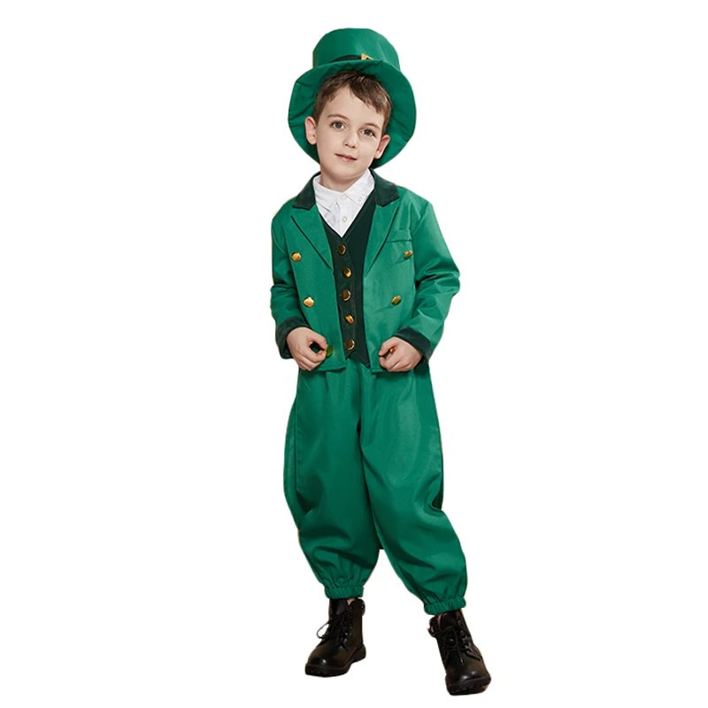 Eraspooky Plus Green Clover Ireland, костюм на День Святого Патрика, карнавальный костюм для взрослых, Leprechaun, маскарадный костюм для всей семьи, шапка
