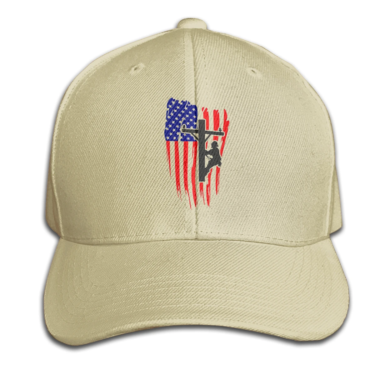 

American Lineman Design On The Back T man's womens Fashionable breathable Baseball Cap