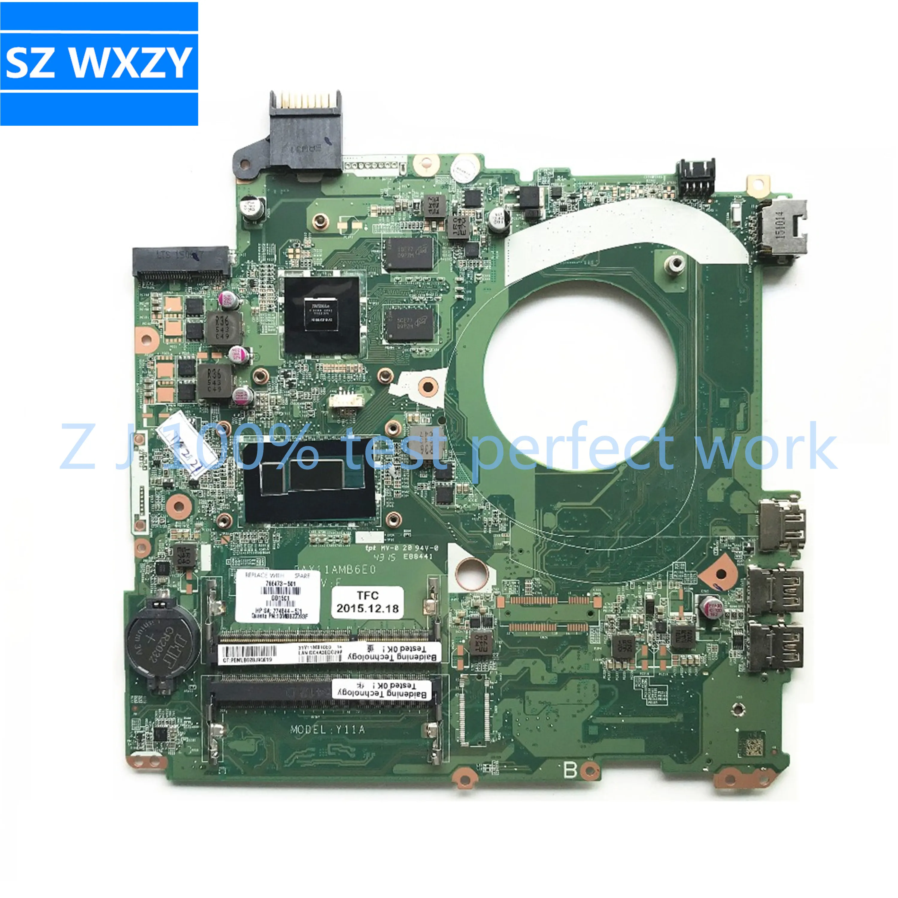 Оригинальная материнская плата для ноутбука HP 15-P 766473-501 с SR1EF I5-4210U DDR3L 840M 2GB GPU