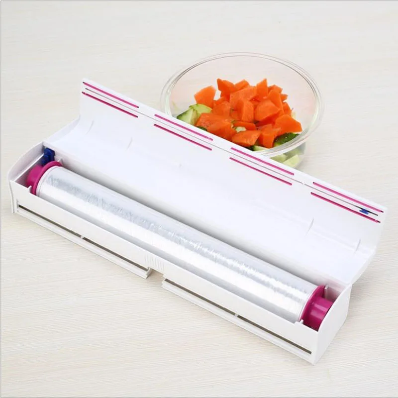 Food Plastic Cling Wrap Dispenser Preservative Film Cutter Kitchen Tool Accessories Cooking Tools | Дом и сад