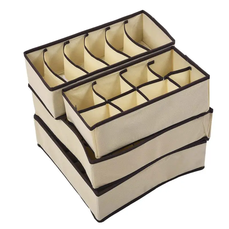 4 шт. набор складной органайзер коробка для хранения бюстгальтера галстуки