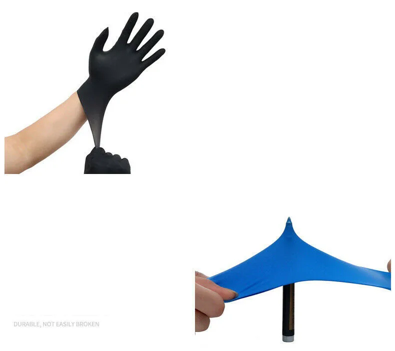 50pcs Black Disposable Nitrile Gloves Oil Proof Waterproof Multipurpose Cleaning Washing - Size S M L XL | Аксессуары для одежды