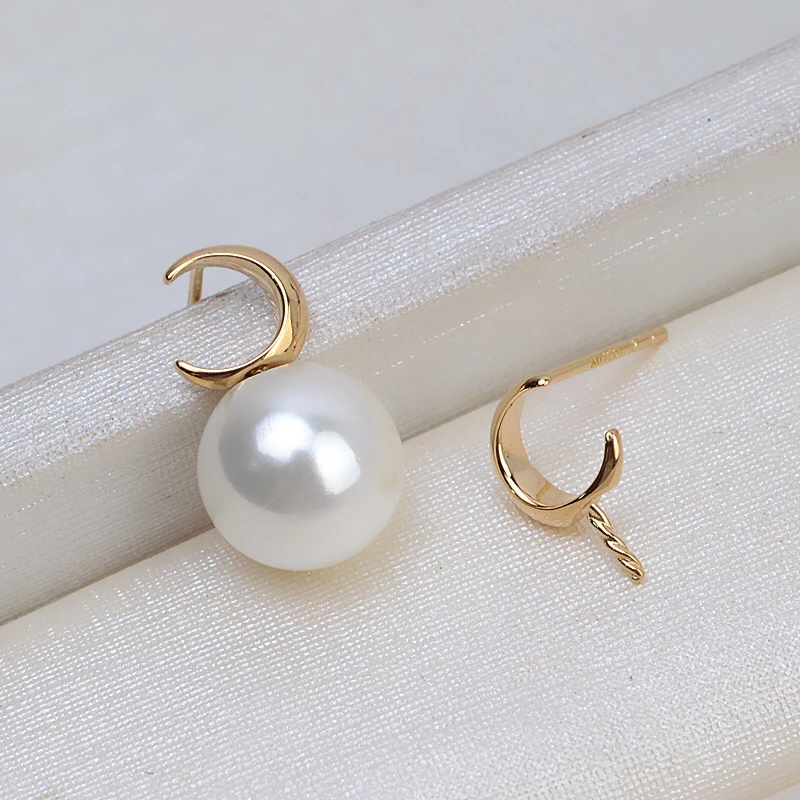 

Изысканная популярная из 18-ти кратного желтого золота серьги крепления настройки AU750 ювелирных изделий под жемчуг