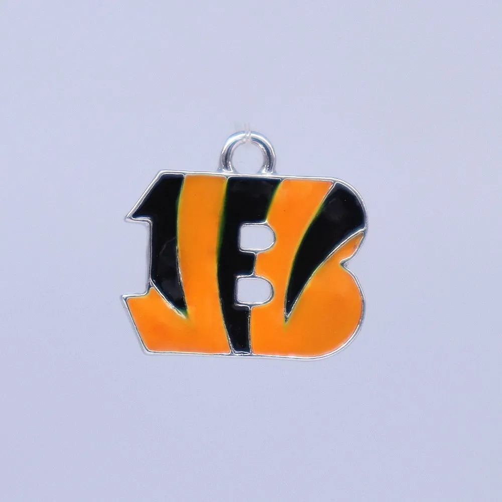 Металл оранжевый черный цвет эмаль B символ Шарм хоккейные Спортивные Подвески