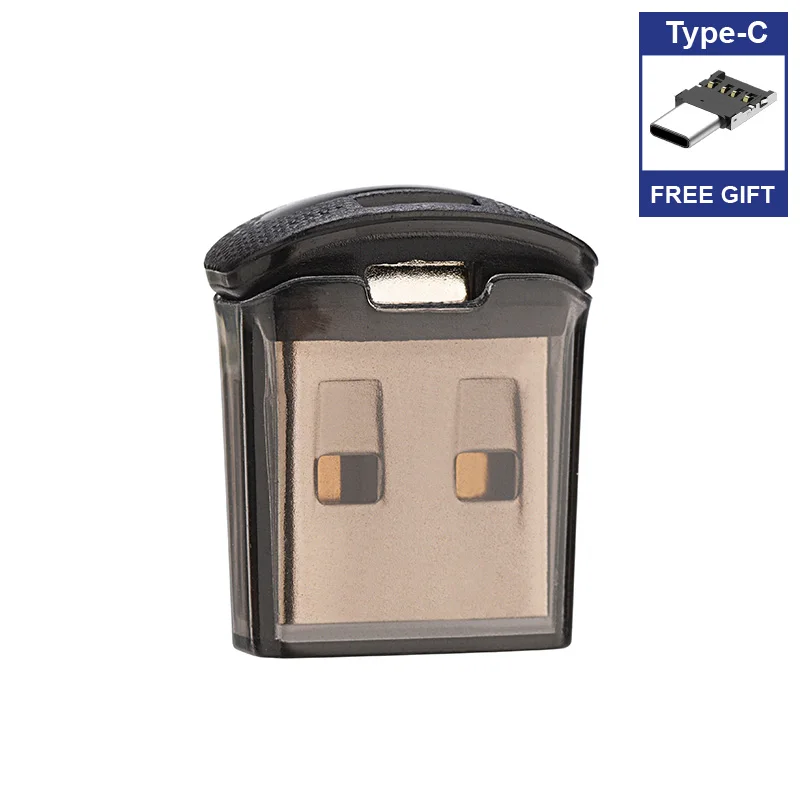 Super Mini micro USB Flash Drive pen 8GB 16GB 32GB 64GB 128GB 256GB Black Micro Pen Drive USB Gift Typec adapter