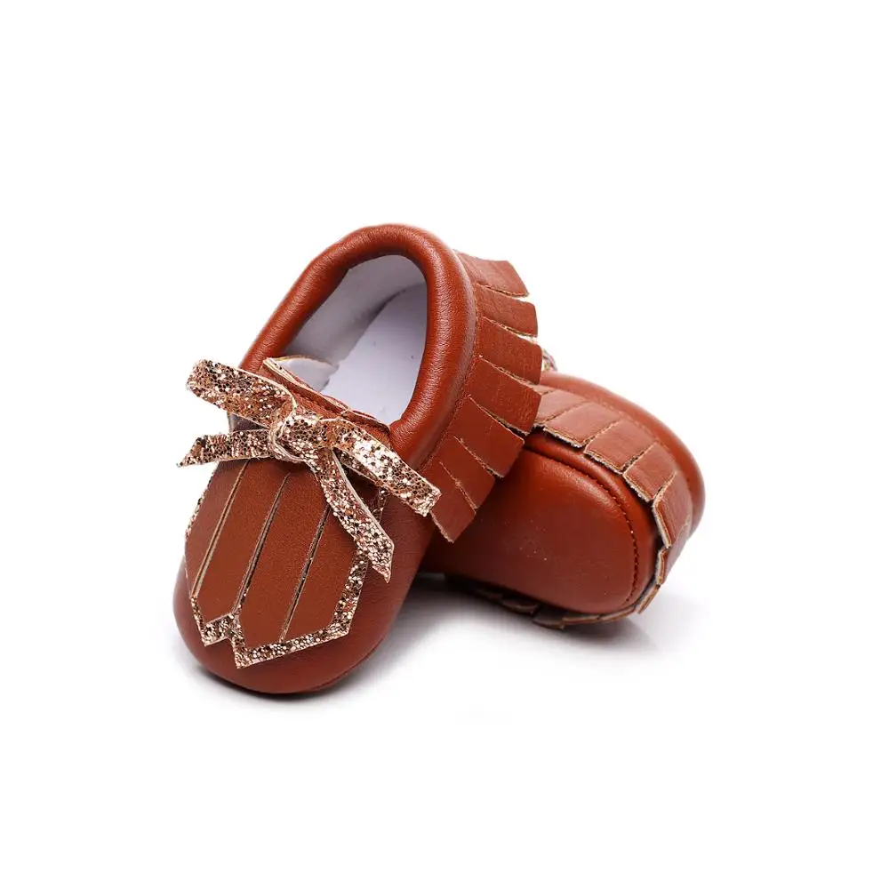 

Sequin Bow Baby Girls Shoes Tassel PU Leather Newborn Toddler Shoes Soft Sole Baby Moccains FirstWalkers Christmas gift Shoes