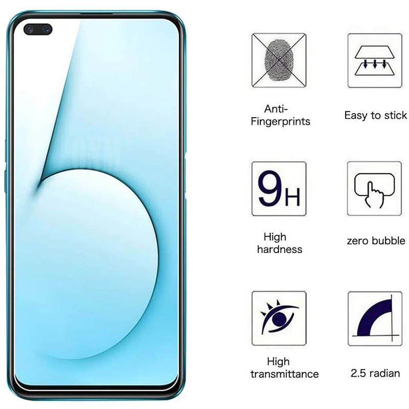 2 шт./лот X50 закаленное стекло для Realme 5G защита экрана 9H защитная пленка | Мобильные