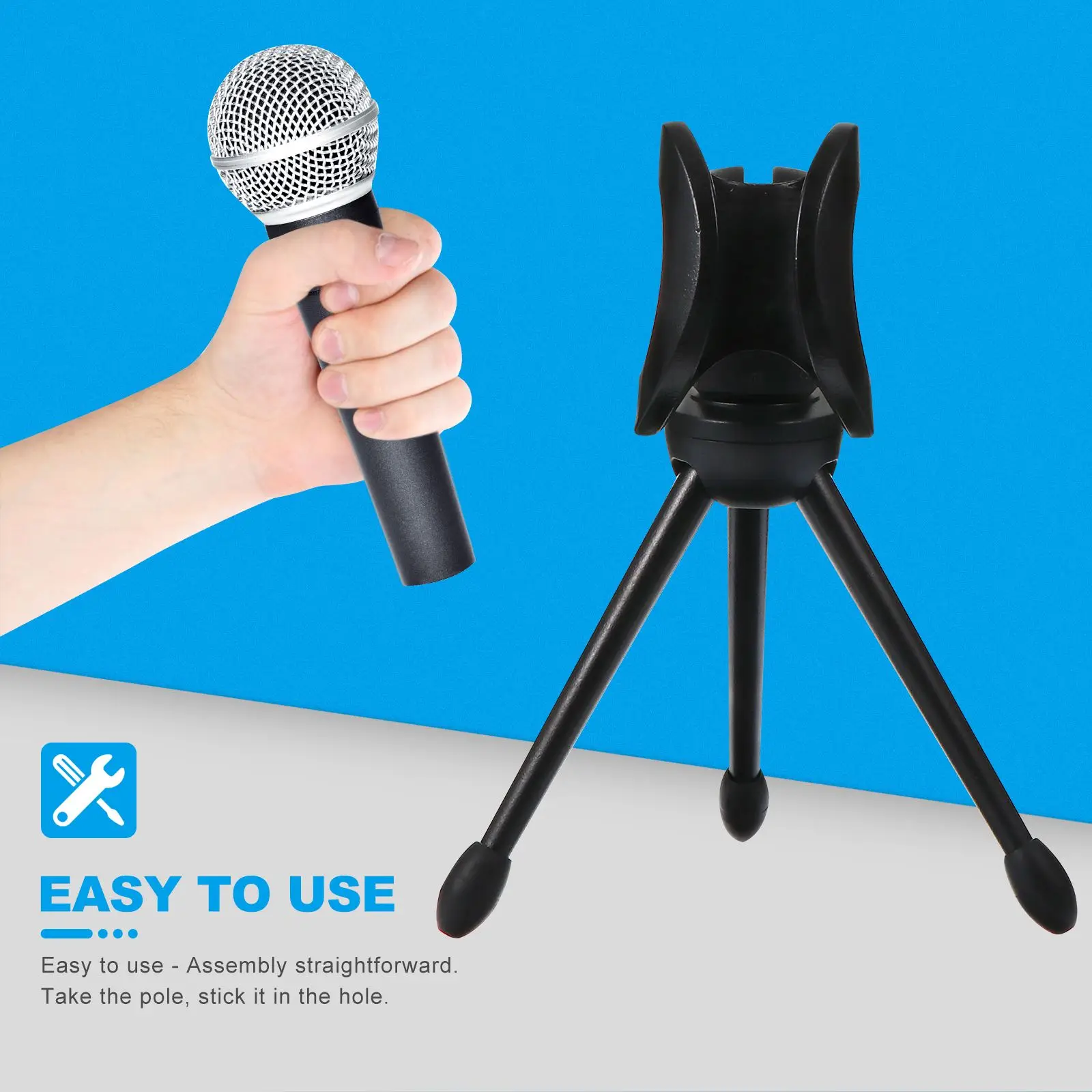 

2pcs Portable Stable Durable Microphone Tripods Microphone Stands Mic Table Stands