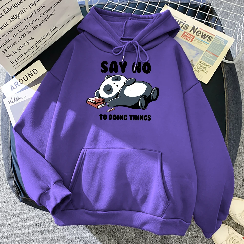 

Say No To Doing Thing Sleeping Panda Print Hoodie Male Hip Hop Oversize Hoody Fashion Casual Sweatshirt Autumn Soft Tops Unisex