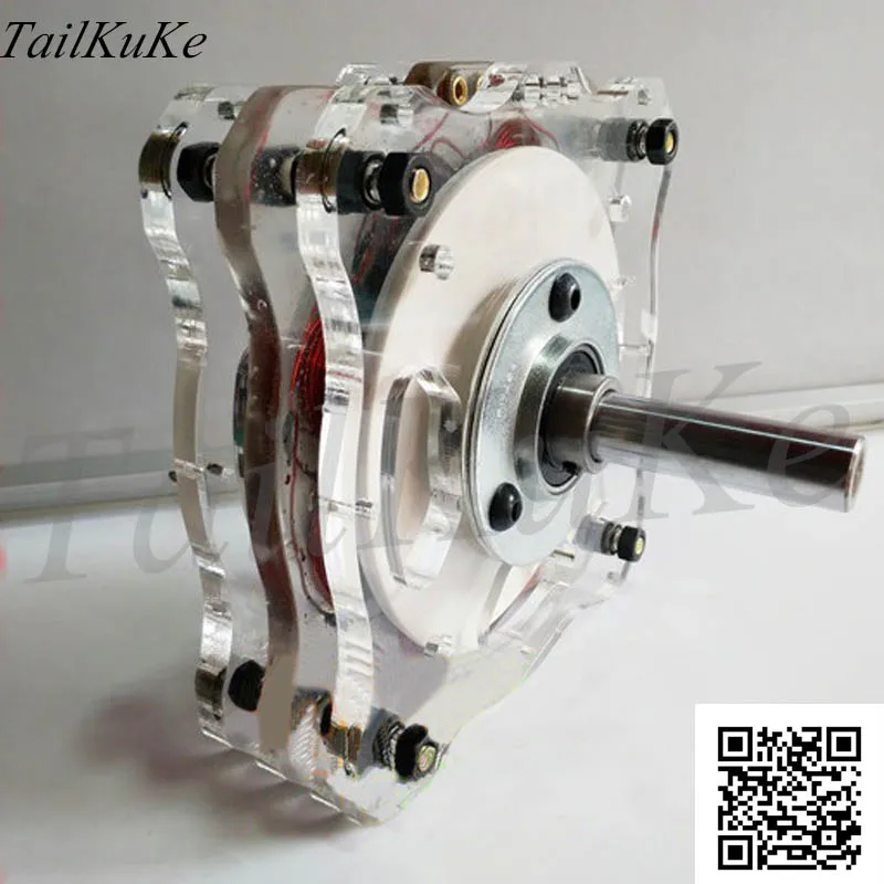 Дисковый бесжелезный генератор высокой мощности с постоянным магнитом для