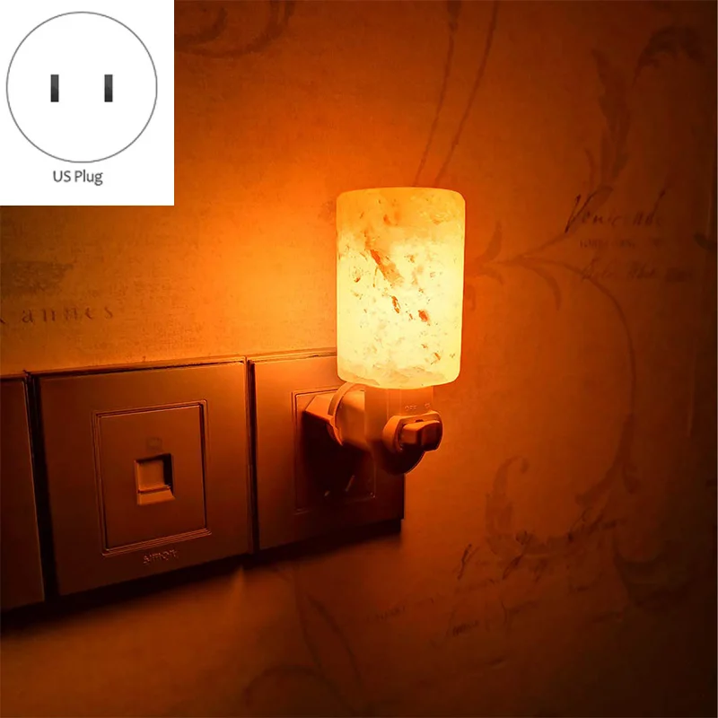 Гималайская соляная лампа Ночной светильник 2 дополнительных лампы розовая