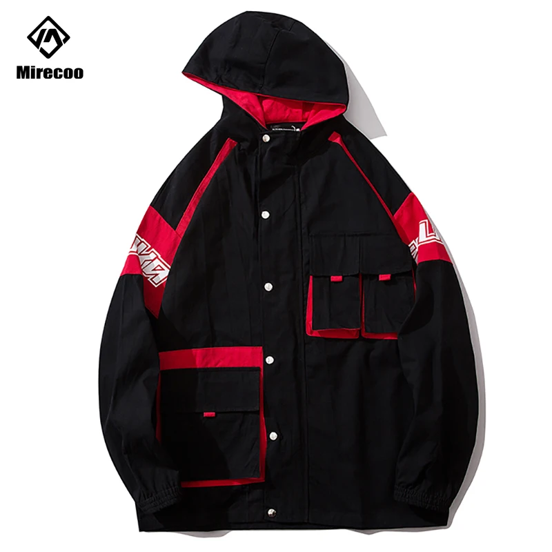 

Cargo Jacket Men Patchwork Multi-Pockets Mens Jacket Hip Hop Windbreaker Men Coaches Jacket Advanced Fashion Coat Streetwear