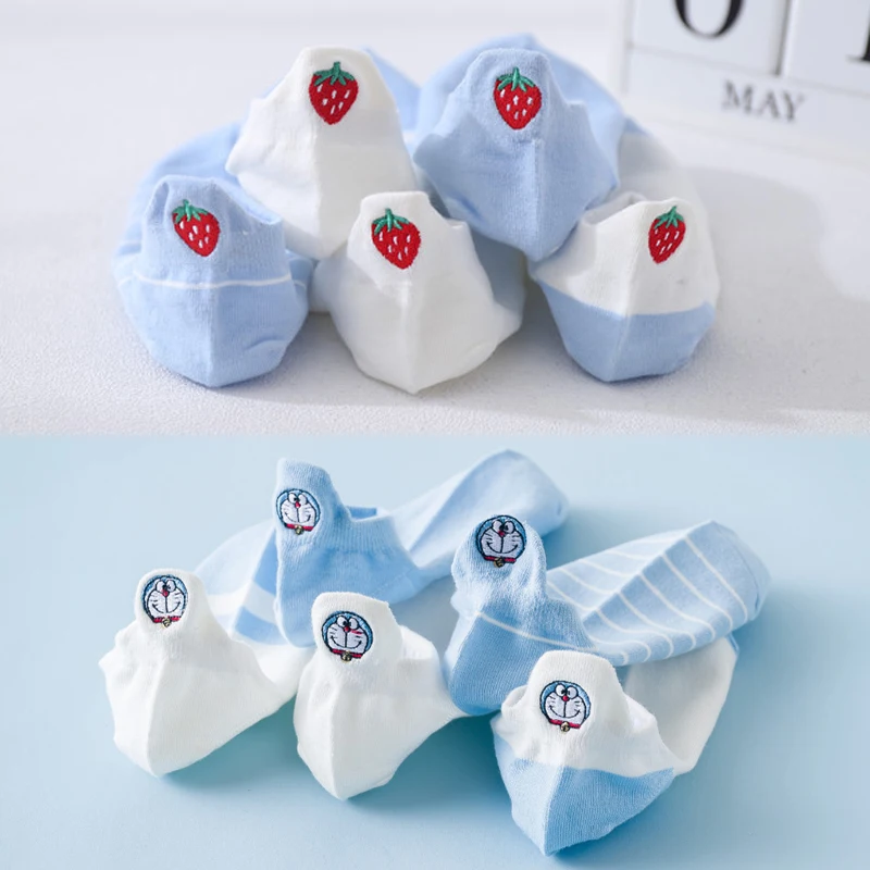 5 пар для весны лето розового цвета с вышивкой Повседневные милый - Цена: 389.73