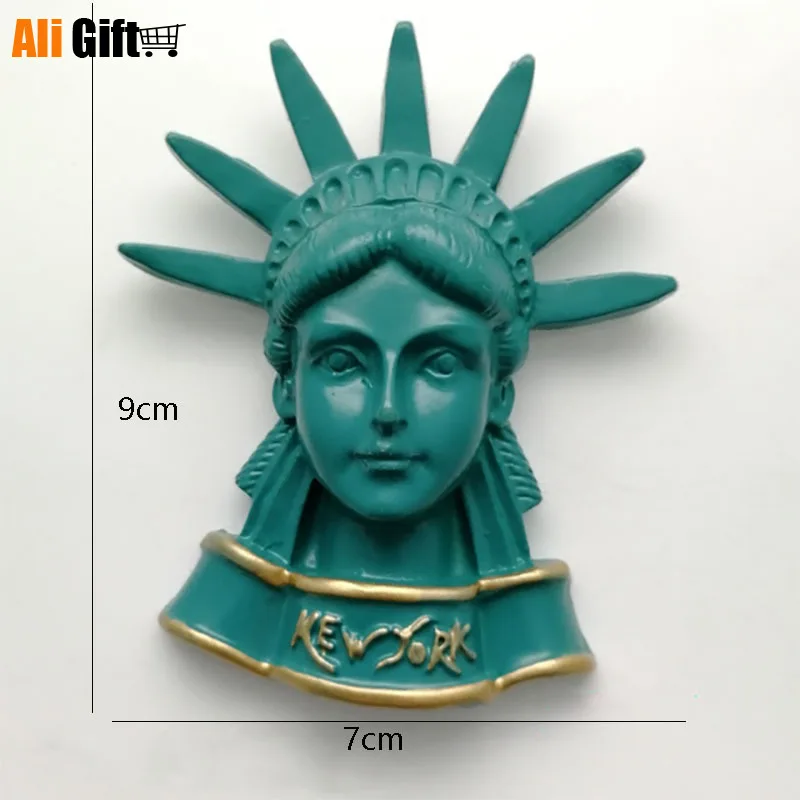 

США 1 шт. новая Статуя Свободы Нью-Йорк США 3D Смола сувенир магнит на холодильник ремесло