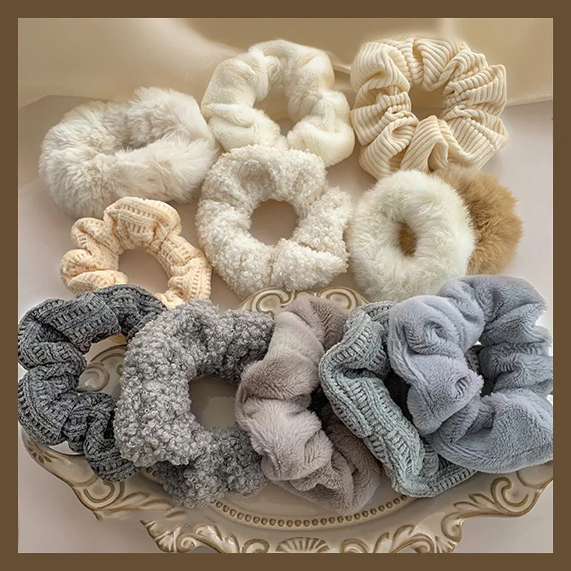 

Резинка для волос плюшевая женская, милая эластичная заколка для волос в Корейском стиле, аксессуар на голову