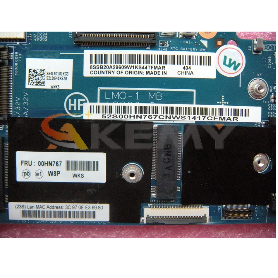 

Akemy Laptop Motherboard For Lenovo For Thinkpad X1 Carbon I5-4300U 8GB Mainboard 00HN767 12298-2 48.4LY06.021 DDR3 New