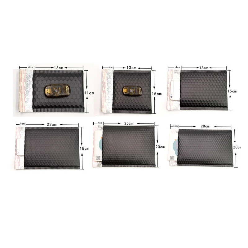 Матовый черный алитированные Пузырьковые конверты воздушно-пузырьковая пленка