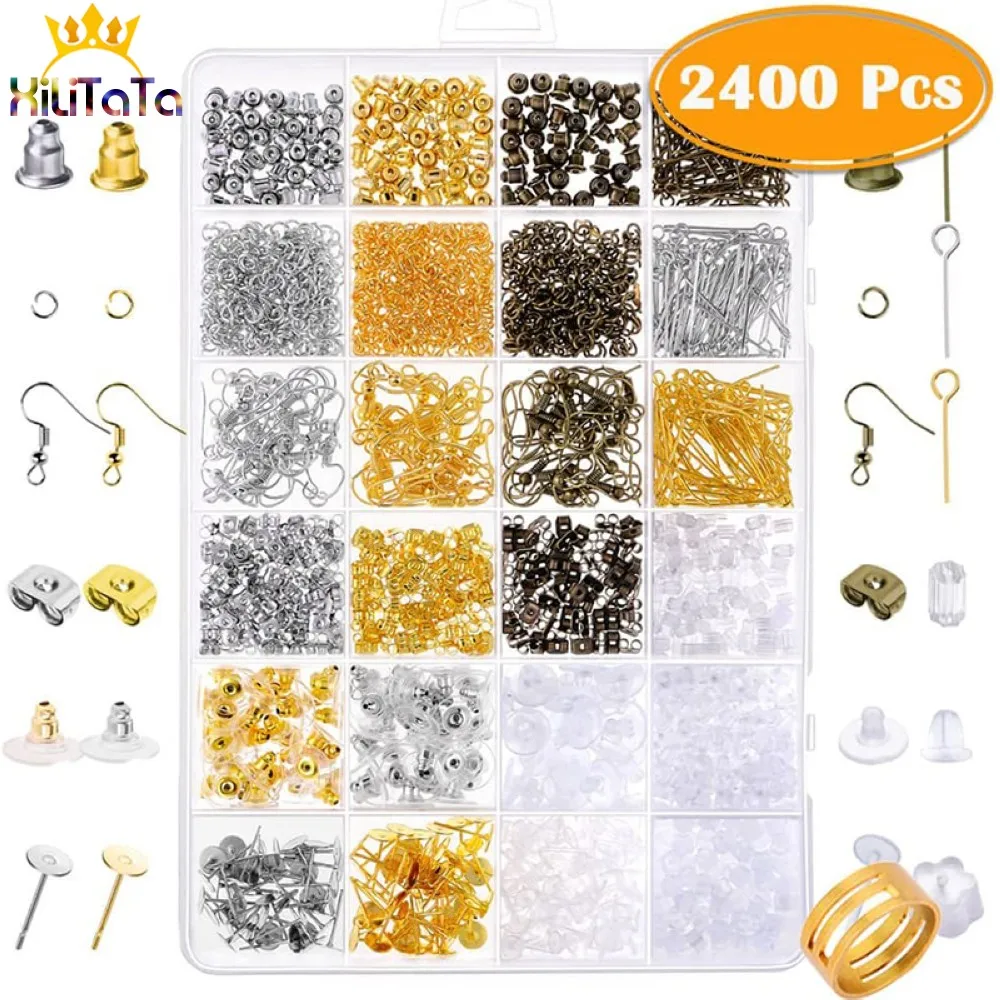 2400 шт./кор. серьги крючки латунные кольца булавки на голову застежка лобстер
