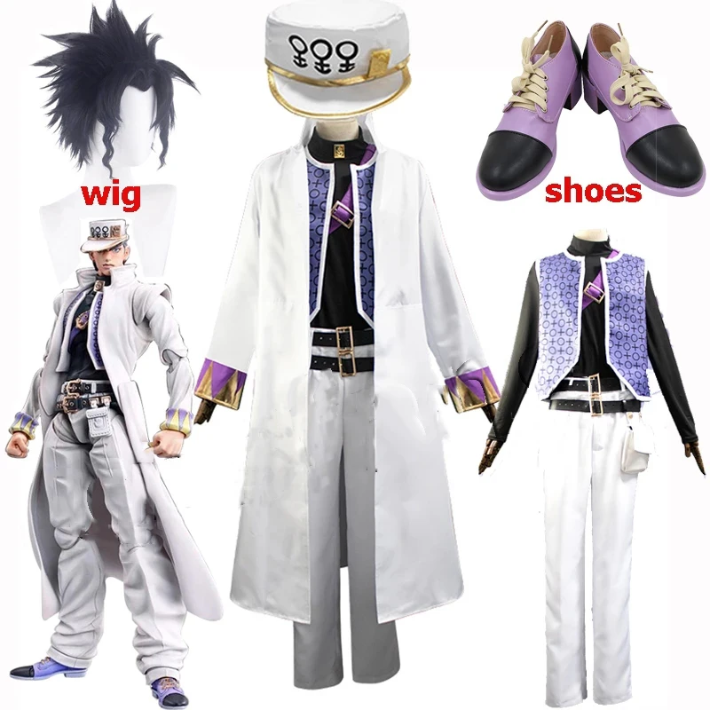 

Аниме JOJO приключения Джоджо алмаз ломкий Леоне abbacchio Косплэй костюм для Для женщин мужчин на Хэллоуин, шляпа парик обувь
