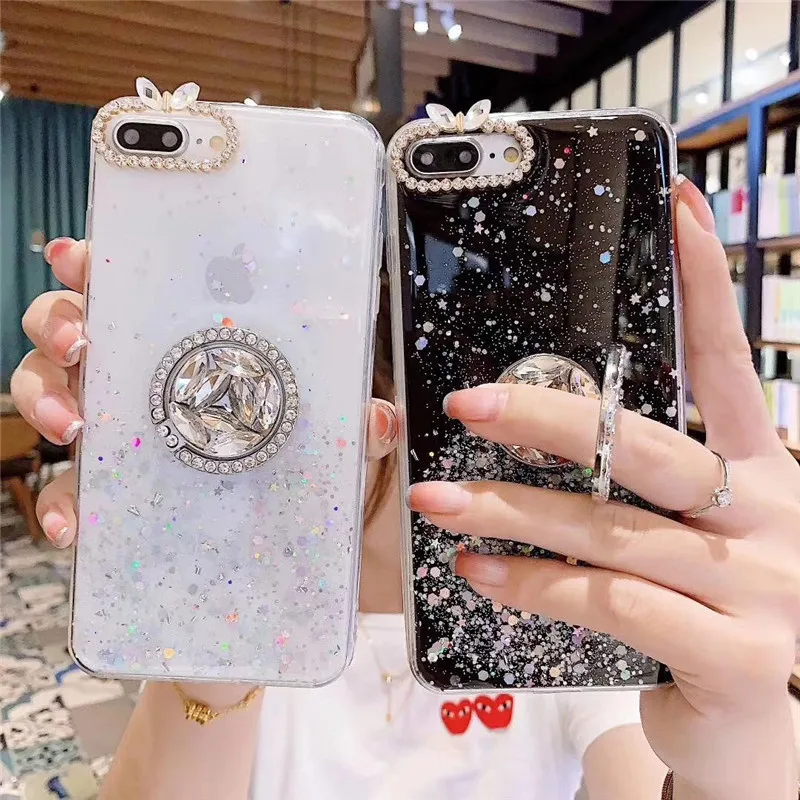 Кольцо из серебряной фольги с кристаллами для Iphonexsmax/8 Plus мобильный телефон